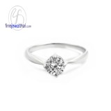 แหวนทองคำขาว แหวนเพชร แหวนคู่ แหวนแต่งงาน แหวนหมั้น - R1107DWG